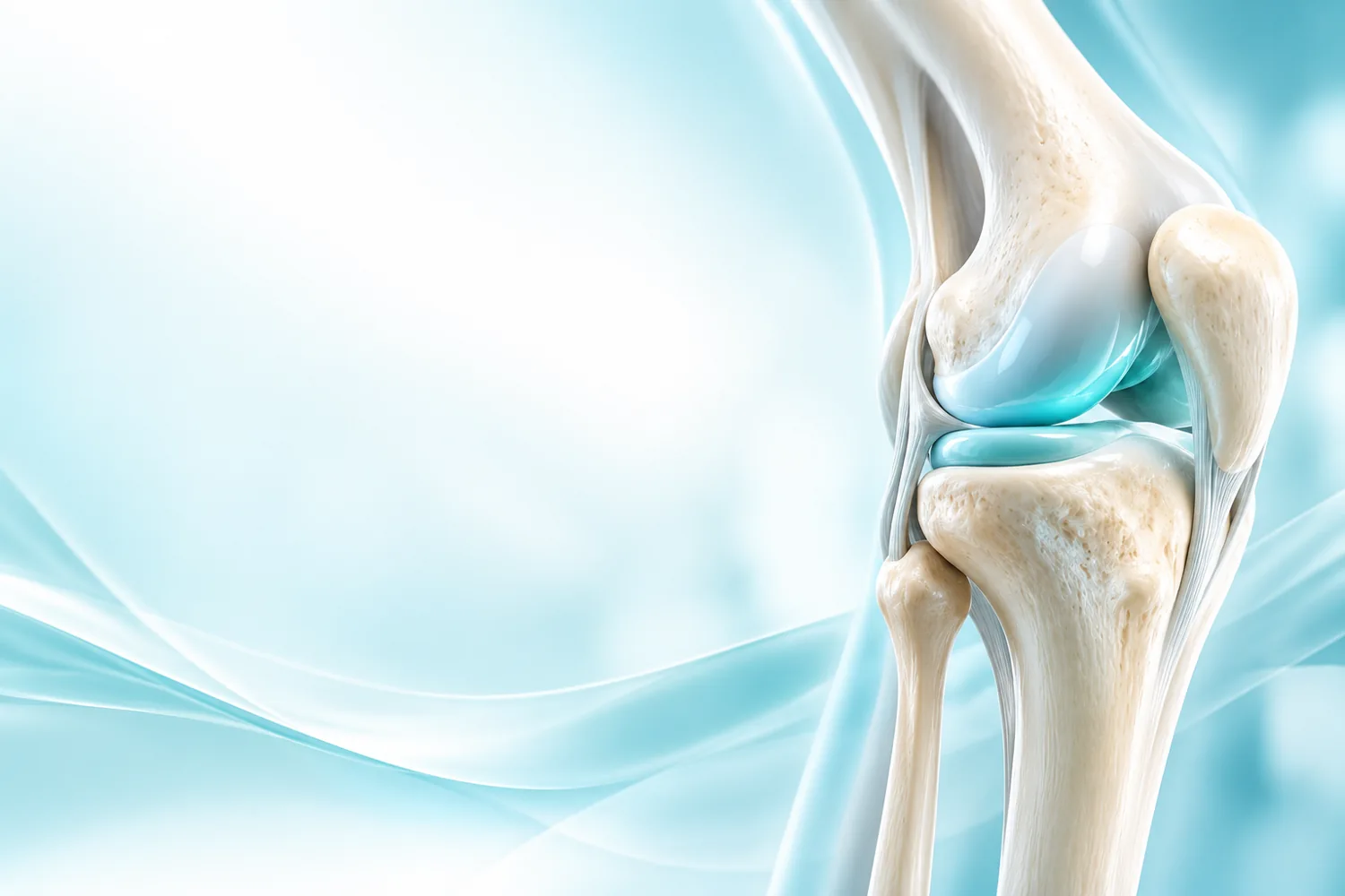 Orthopedic knee joint anatomy illustration